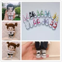 High Quality Kids Pretend Play Toys Cute 3.5CM Doll Shoes Mini Solid Colored Doll Dress Up Accessories 1/8 Bjd Canvas Shoes