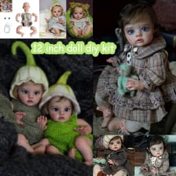 12Inch Mini Reborn Kit Elf FLO Unfinished Vinyl Kit Unpainted DIY Blank Reborn Baby Doll Parts with Cloth Body