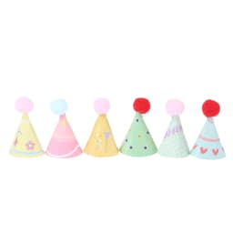 10Pcs/Set DIY Mini Hat Baking Cake Topper Baking Insert 1:12 Dollhouse Bear Birthday Cap Hairball Christmas Hat Scene Decor Toy