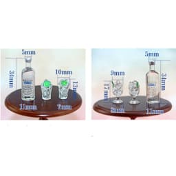 1set 1/12 Doll House Miniature Resin Vodka Bottle Wine Glass Set Simulation Drink Model Toy Mini Decoration Dollhouse Accessorie