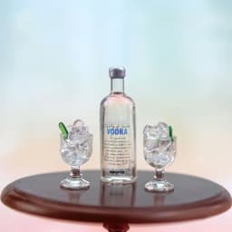 1set 1/12 Doll House Miniature Resin Vodka Bottle Wine Glass Set Simulation Drink Model Toy Mini Decoration Dollhouse Accessorie
