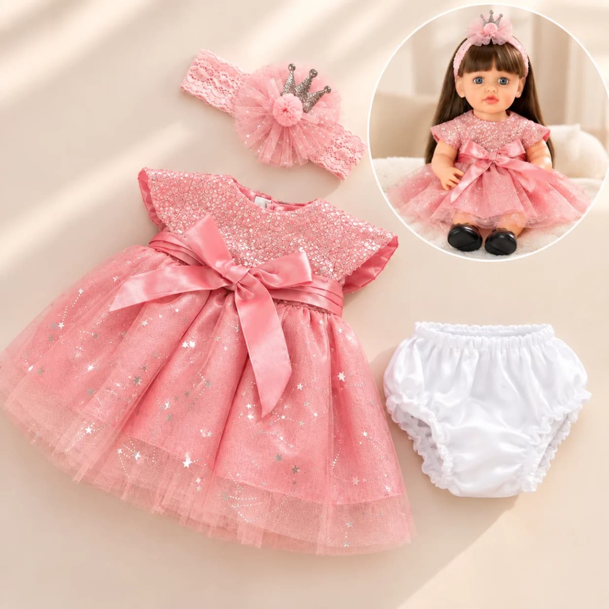Yeezwood Cute Doll Clothes Dress for 55cm Reborn Doll Accessories Skirt Hat for 22inch Baby Girl Doll Clothes Hoodie Accessories
