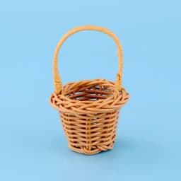 1Pcs Dollhouse Miniature Woven Flower Basket Hand Basket Storage Basket Kids Pretend Play Toy Doll House Accessories
