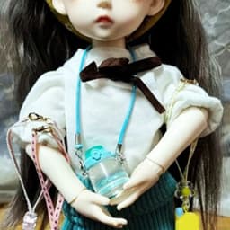 Mini Doll Water Bottle Model Miniature Kettle With Lanyard For 1/4 1/6 OB11 DollHouse Accessories Outdoor Bottles Decoration