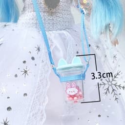 Mini Doll Water Bottle Model Miniature Kettle With Lanyard For 1/4 1/6 OB11 DollHouse Accessories Outdoor Bottles Decoration