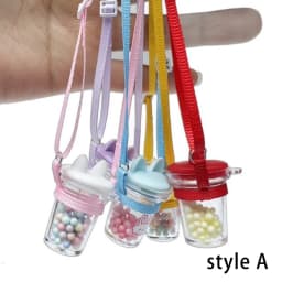 Mini Doll Water Bottle Model Miniature Kettle With Lanyard For 1/4 1/6 OB11 DollHouse Accessories Outdoor Bottles Decoration
