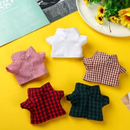 For 20cm Idol Doll Clothes Accessories Striped Short Sleeve Cotton Stuffed Doll Shirt Top Blouse T-shirt Kids Toy Gift