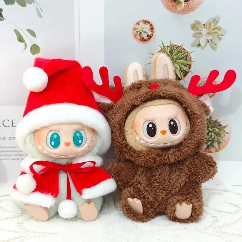 Mini Doll'S Clothes Outfit Accessories For Labubu Idol V1 V2 Christmas Cookie Man Sweater Hat New Year Clothes Gift