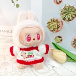 Mini Doll'S Clothes Outfit Accessories For Labubu Idol V1 V2 Christmas Cookie Man Sweater Hat New Year Clothes Gift