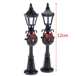 1Pc 1:12 Dollhouse Miniature Christmas Park Street Lamp Doll Streetlight Toy For Doll house Garden Decoration