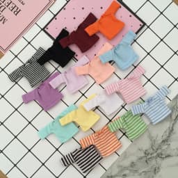Ob11 Clothes T-shirt Long Sleeve Colorful Stripe Base Shirt For Obitsu11 GSC Molly 1/12 BJD Dolls Accessories Baby Fashion Style