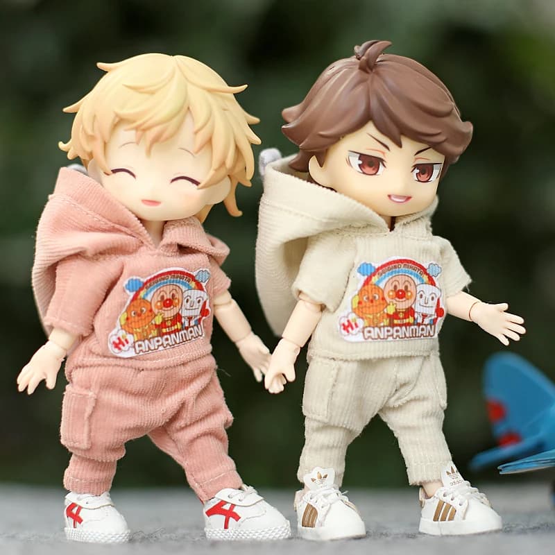 Cartoon OB11 overalls jumpsuit clothes clothes With Hat Doll Accessories Clothing for ob11,obitsu 11,molly, gsc,1/12 BJD Dolls