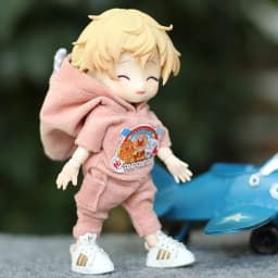 Cartoon OB11 overalls jumpsuit clothes clothes With Hat Doll Accessories Clothing for ob11,obitsu 11,molly, gsc,1/12 BJD Dolls