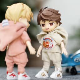 Cartoon OB11 overalls jumpsuit clothes clothes With Hat Doll Accessories Clothing for ob11,obitsu 11,molly, gsc,1/12 BJD Dolls