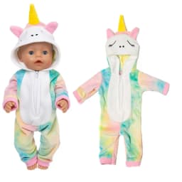 Cute Unicorn Outfit For 17 Inch Baby Doll 43cm New Born Baby Doll Clothes And Accessories