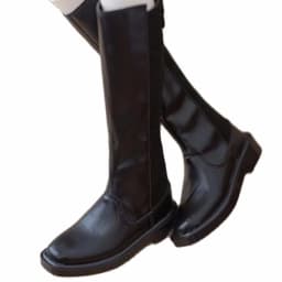 BJD SD Doll Shoes 1/3 1/4 Boys Daily Elegant Handsome Square Toe Glossy Black Soft Leather Mid-calf High Boots Doll Accessories