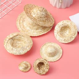 Yellow Cute Multiple Sizes Crafts Doll Accessories DIY Decoration Doll Caps Woven Straw Hat