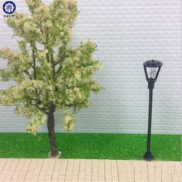 Miniature Christmas Street Lamp Post LED Lights Park Bench & Streetlight Micro Landscape Fairy Garden Ornament Dollhouse Decor