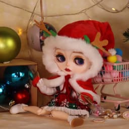 Outfits For ICY DBS Blyth Doll Christmas Clothes Santa Claus Dress Xmas Elk Suit 1/6 BJD Azone S Anime Girl
