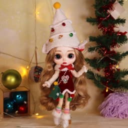 Outfits For ICY DBS Blyth Doll Christmas Clothes Santa Claus Dress Xmas Elk Suit 1/6 BJD Azone S Anime Girl