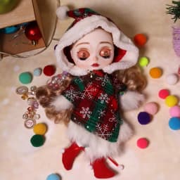 Outfits For ICY DBS Blyth Doll Christmas Clothes Santa Claus Dress Xmas Elk Suit 1/6 BJD Azone S Anime Girl