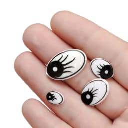 50PCS/Bag Life-like Eyes 8x11mm/12x15mm/14x20mm/16x25mm Plastic Doll Eyes Doll Eyelash Eyes DIY Stuffed Toys Puppets Making Part
