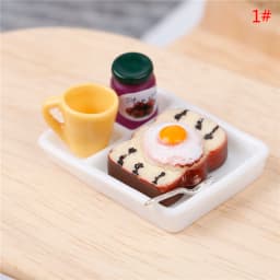 Doll House Miniature Tea Cup Set Tableware Kitchen Dollhouse Teapot DIY Toys