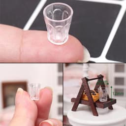 Doll House Miniature Tea Cup Set Tableware Kitchen Dollhouse Teapot DIY Toys