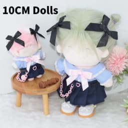 1Set Handmade 10/20cm Doll Clothes Maid Dress Headband Apron Kpop Plush Dolls Outfit Toys Baby Doll's Accessories Cos Suit