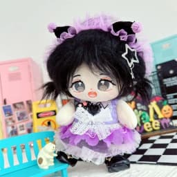 1Set Handmade 10/20cm Doll Clothes Maid Dress Headband Apron Kpop Plush Dolls Outfit Toys Baby Doll's Accessories Cos Suit