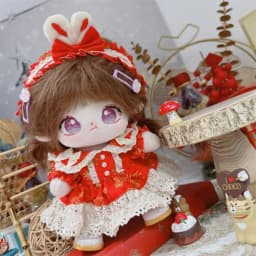 1Set Handmade 10/20cm Doll Clothes Maid Dress Headband Apron Kpop Plush Dolls Outfit Toys Baby Doll's Accessories Cos Suit