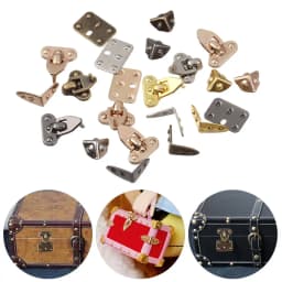 4PCS Doll Luggage Case Corner Protector Mini Metal Trunk Locks Suitcase Box Accessories DIY Dollhouse Doll Boxes Accessories