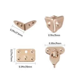 4PCS Doll Luggage Case Corner Protector Mini Metal Trunk Locks Suitcase Box Accessories DIY Dollhouse Doll Boxes Accessories