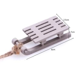 1Pc Dollhouse Miniature Sleigh Sled Ski Poles Pendant Christmas Scene Decoration Dolls House Xmas Accessories Kids Toys Gift