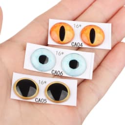 1Pairs Glass Doll Eyes for DIY Sewing Dolls Crafts Accessories Cat Eye Dragon Dinosaur Eye Round Cabochon Pet Dog Cat Eyes