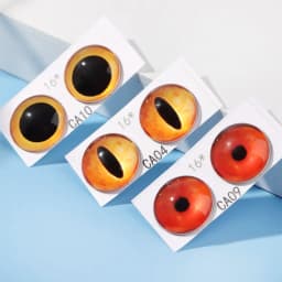 1Pairs Glass Doll Eyes for DIY Sewing Dolls Crafts Accessories Cat Eye Dragon Dinosaur Eye Round Cabochon Pet Dog Cat Eyes