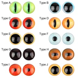 1Pairs Glass Doll Eyes for DIY Sewing Dolls Crafts Accessories Cat Eye Dragon Dinosaur Eye Round Cabochon Pet Dog Cat Eyes
