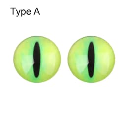 1Pairs Glass Doll Eyes for DIY Sewing Dolls Crafts Accessories Cat Eye Dragon Dinosaur Eye Round Cabochon Pet Dog Cat Eyes