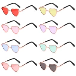 Cute 8CM Miniature Sunglasses Heart Shape Metal Frame Glasses For 14Inch &18Inch Dolls Accessories Plush Toys Doll Eyeglasses