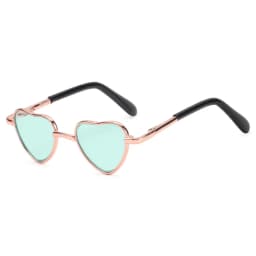 Cute 8CM Miniature Sunglasses Heart Shape Metal Frame Glasses For 14Inch &18Inch Dolls Accessories Plush Toys Doll Eyeglasses