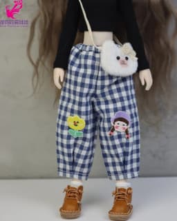 Blythe Coat Clothes Fur Vest Cartoon Plaid Pants For Ob24 Ob22 Azone Doll Winter Outfit