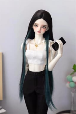 BJD/SD Doll Wig 1/3 1/4 1/6 Girls Boys Elegant High Temperature Silk White Black Green Long Straight Hair Gifts Doll Accessories