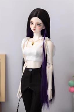 BJD/SD Doll Wig 1/3 1/4 1/6 Girls Boys Elegant High Temperature Silk White Black Green Long Straight Hair Gifts Doll Accessories
