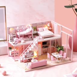 3D Wooden Mini Doll Houses DIY Small House Kit 3D Puzzle Assembly Building with Furniture Kit Toys Dollhouse Birthday Gifts