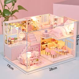 3D Wooden Mini Doll Houses DIY Small House Kit 3D Puzzle Assembly Building with Furniture Kit Toys Dollhouse Birthday Gifts