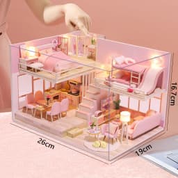 3D Wooden Mini Doll Houses DIY Small House Kit 3D Puzzle Assembly Building with Furniture Kit Toys Dollhouse Birthday Gifts