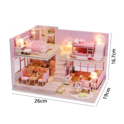 3D Wooden Mini Doll Houses DIY Small House Kit 3D Puzzle Assembly Building with Furniture Kit Toys Dollhouse Birthday Gifts