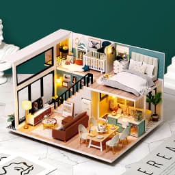 3D Wooden Mini Doll Houses DIY Small House Kit 3D Puzzle Assembly Building with Furniture Kit Toys Dollhouse Birthday Gifts