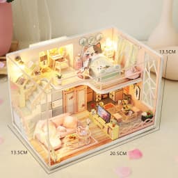 3D Wooden Mini Doll Houses DIY Small House Kit 3D Puzzle Assembly Building with Furniture Kit Toys Dollhouse Birthday Gifts