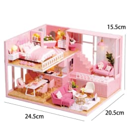 3D Wooden Mini Doll Houses DIY Small House Kit 3D Puzzle Assembly Building with Furniture Kit Toys Dollhouse Birthday Gifts